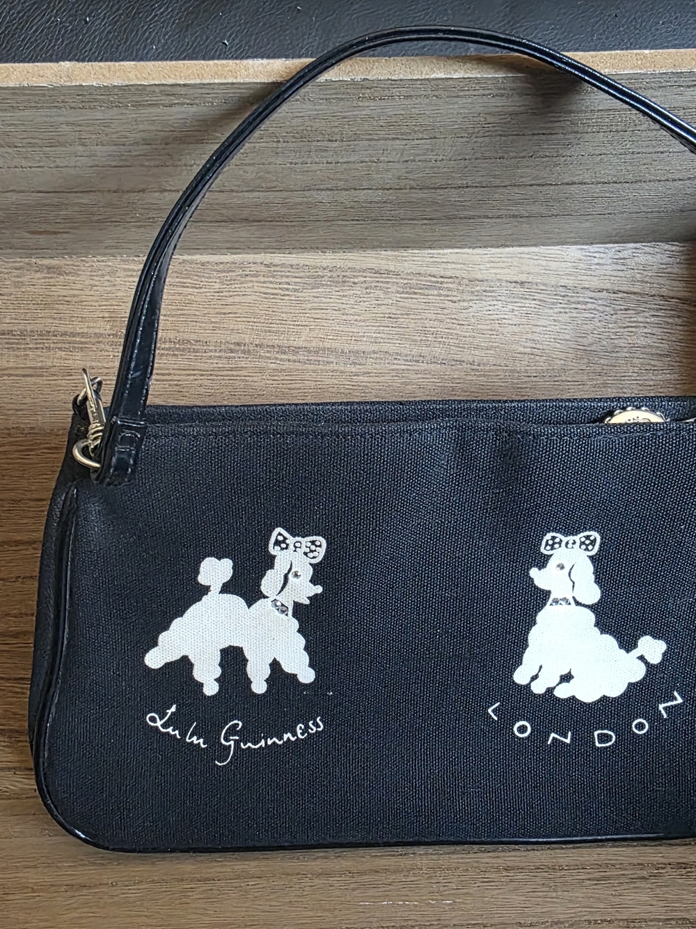 Lulu Guinness Black Poodle Small Canvas Bag